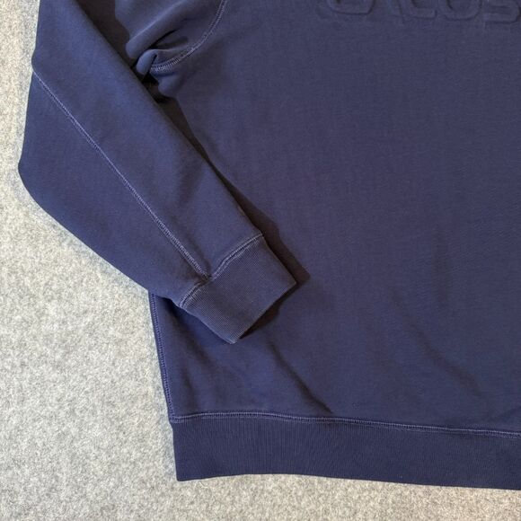 Lacoste Pullover Embossed Logo Cotton Sweater Size XL Long Sleeve Blue - Picture 3 of 9